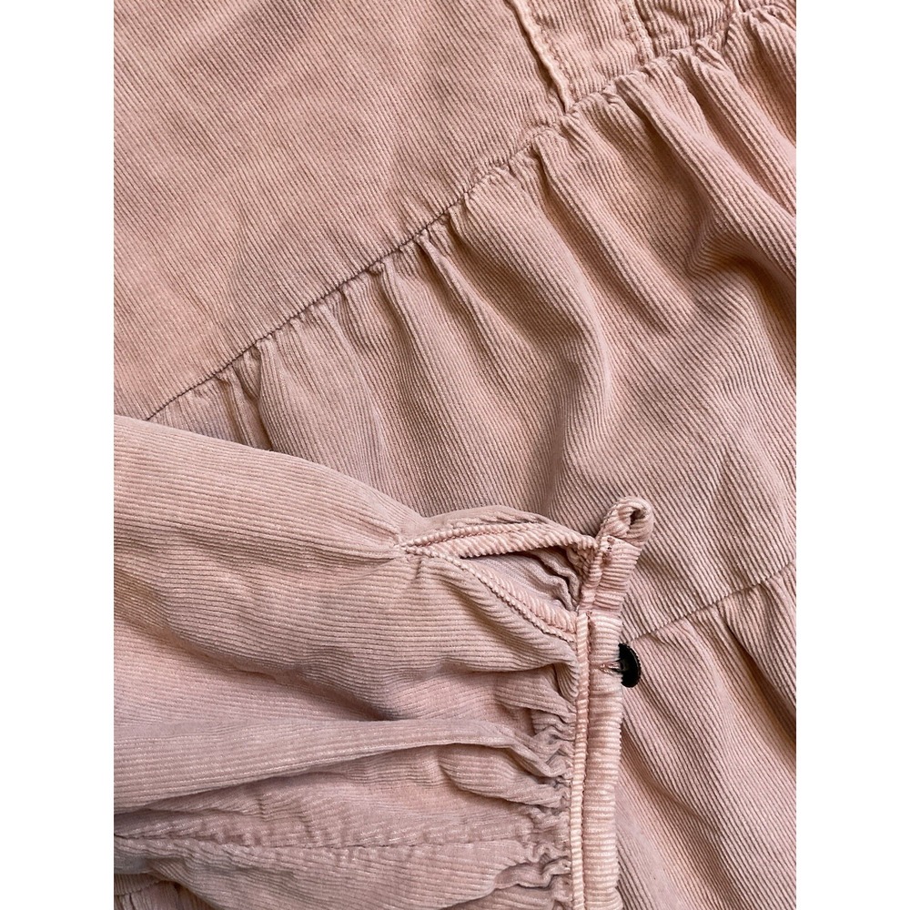 Pilcro Anthropologie Corduroy Dress Size XSP Pink Aline Tiered - Picture 9 of 11